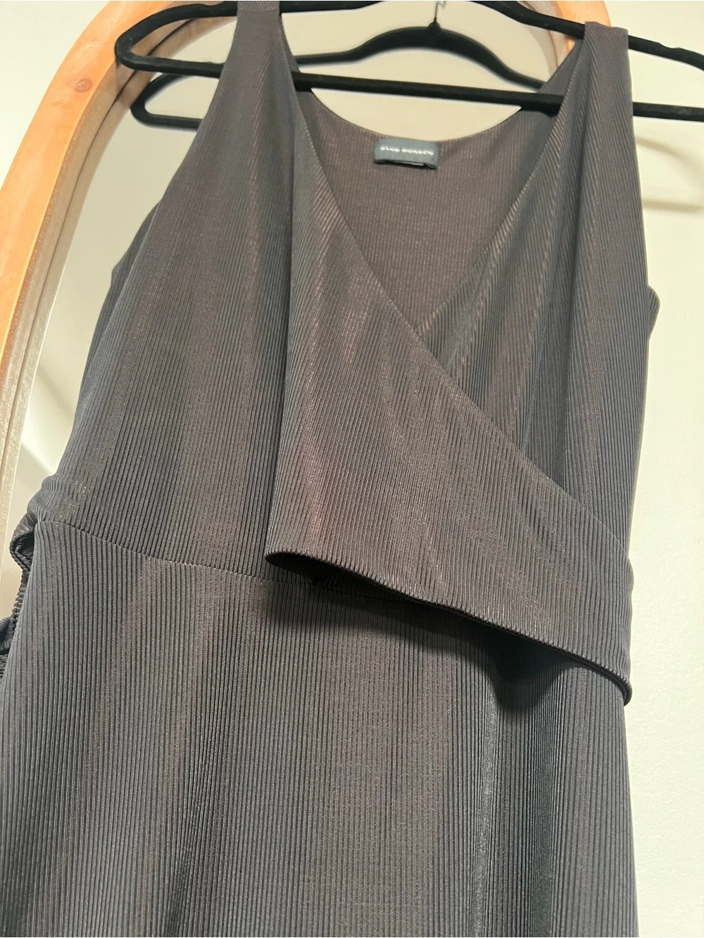 Club Monaco Black Wrap Midi Dress – Women’s Medium - Picture 6 of 8